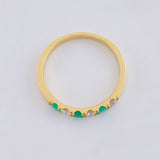 Anillo Churumbela Aura Esmeraldas 21Pts, Diamantades 21Pts 2.55 g / T7 3/4 Oro Amarillo 18K
