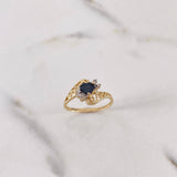Heart Ring 1.95gr / Size 6 1/4 / Inverted Lines Black and White Zircons Two 18K Yellow and White Golds $