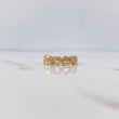 Hearts Ring 2.45gr / Size 6 3/4 / White Zircons 18K Yellow Gold $