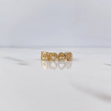 Hearts Ring 2.45gr / Size 6 3/4 / White Zircons 18K Yellow Gold $
