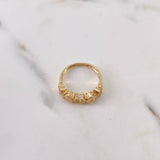 Hearts Ring 2.45gr / Size 6 3/4 / White Zircons 18K Yellow Gold $