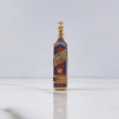 Pendant Blue Label Bottle 12.5gr / 5cm / Blue Orange Zircons 18K Yellow Gold $