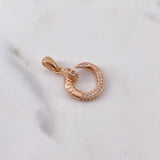 Dije Clavo 2.6gr / 2.6cm / Circones Blancos Oro Rosa 18K $