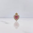 Pendant Pineapple Heart 2.05gr / 1.9cm / Fuchsia White Zircons Two Yellow White 18K Gold $