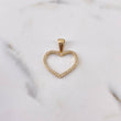 Pendant Heart Silhouette 1.7gr / 2.5cm / White Zirconia 18K Yellow Gold $