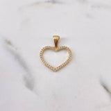 Pendant Heart Silhouette 1.7gr / 2.5cm / White Zirconia 18K Yellow Gold $