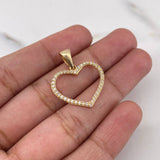 Pendant Heart Silhouette 1.7gr / 2.5cm / White Zirconia 18K Yellow Gold $