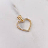 Pendant Heart Silhouette 1.7gr / 2.5cm / White Zirconia 18K Yellow Gold $