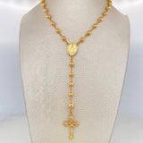 Rosario Virgen Milagrosa Cruz Cristo 13.8 g / 23 1/2 in / 5-6mm mm Oro Amarillo 18K