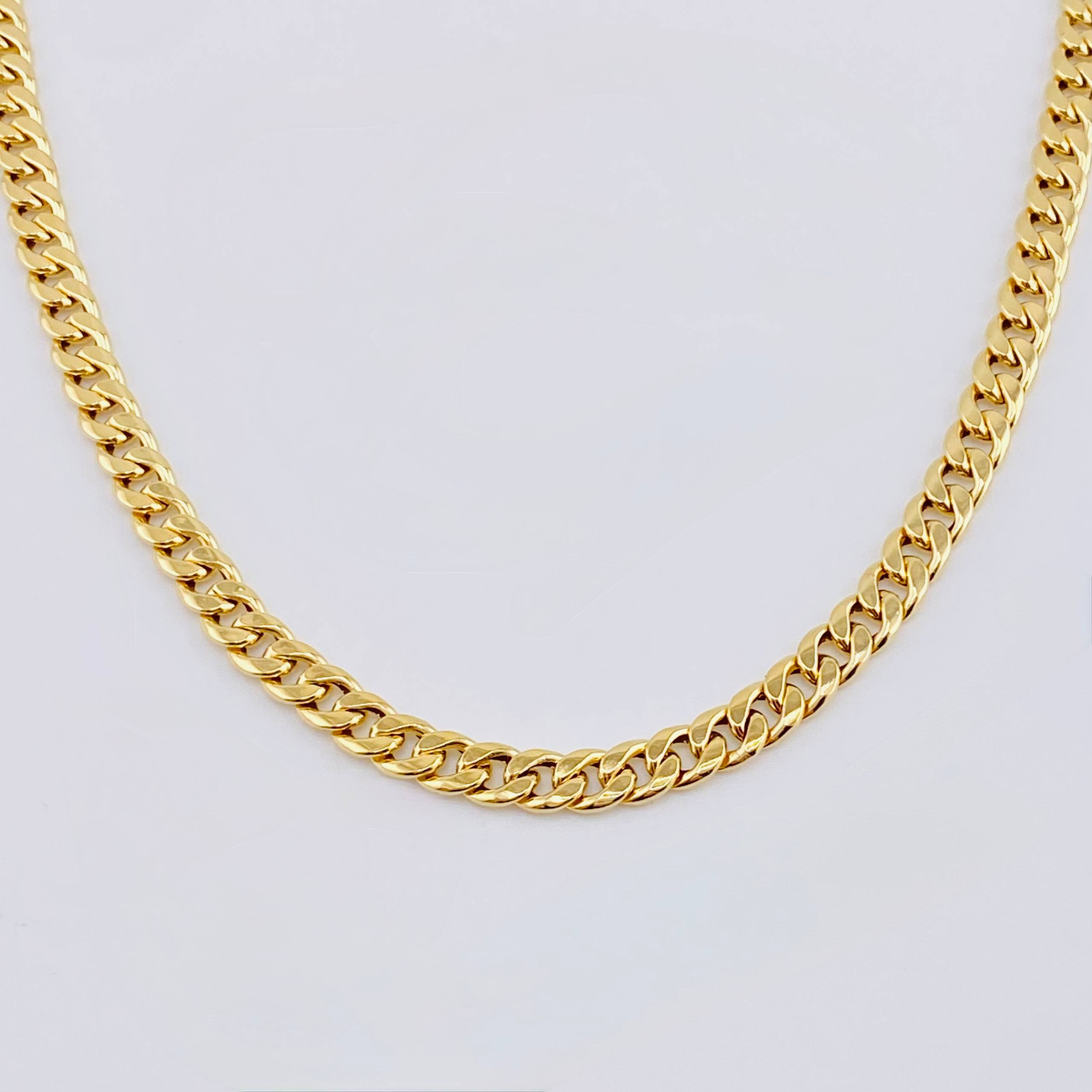 Cadena Cubana 7.3gr / 23 1/2 in / 5mm Oro Amarillo +1 18K
