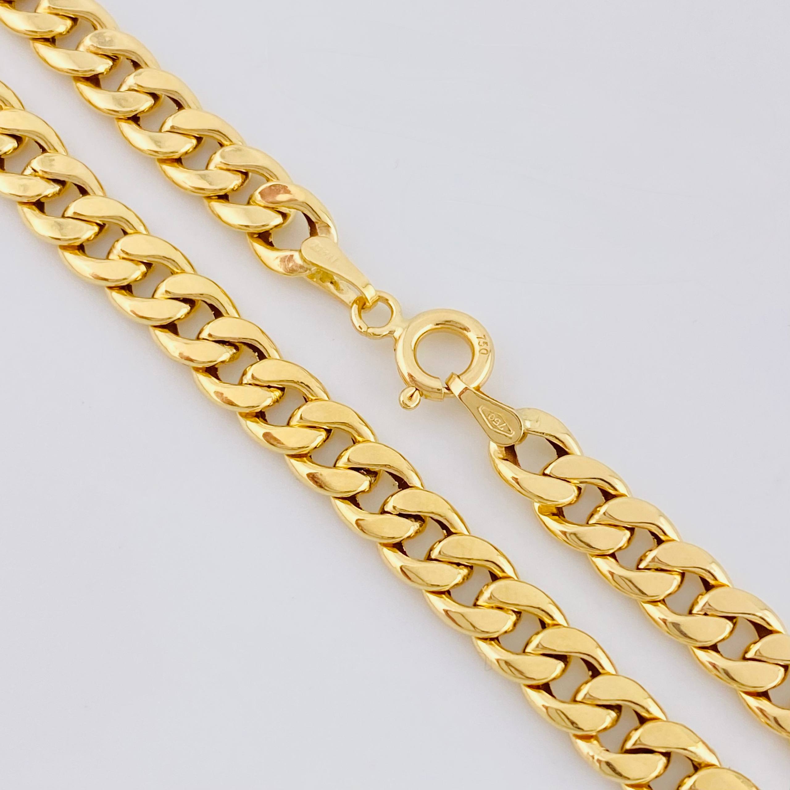 Cadena Cubana 7.3gr / 23 1/2 in / 5mm Oro Amarillo +1 18K