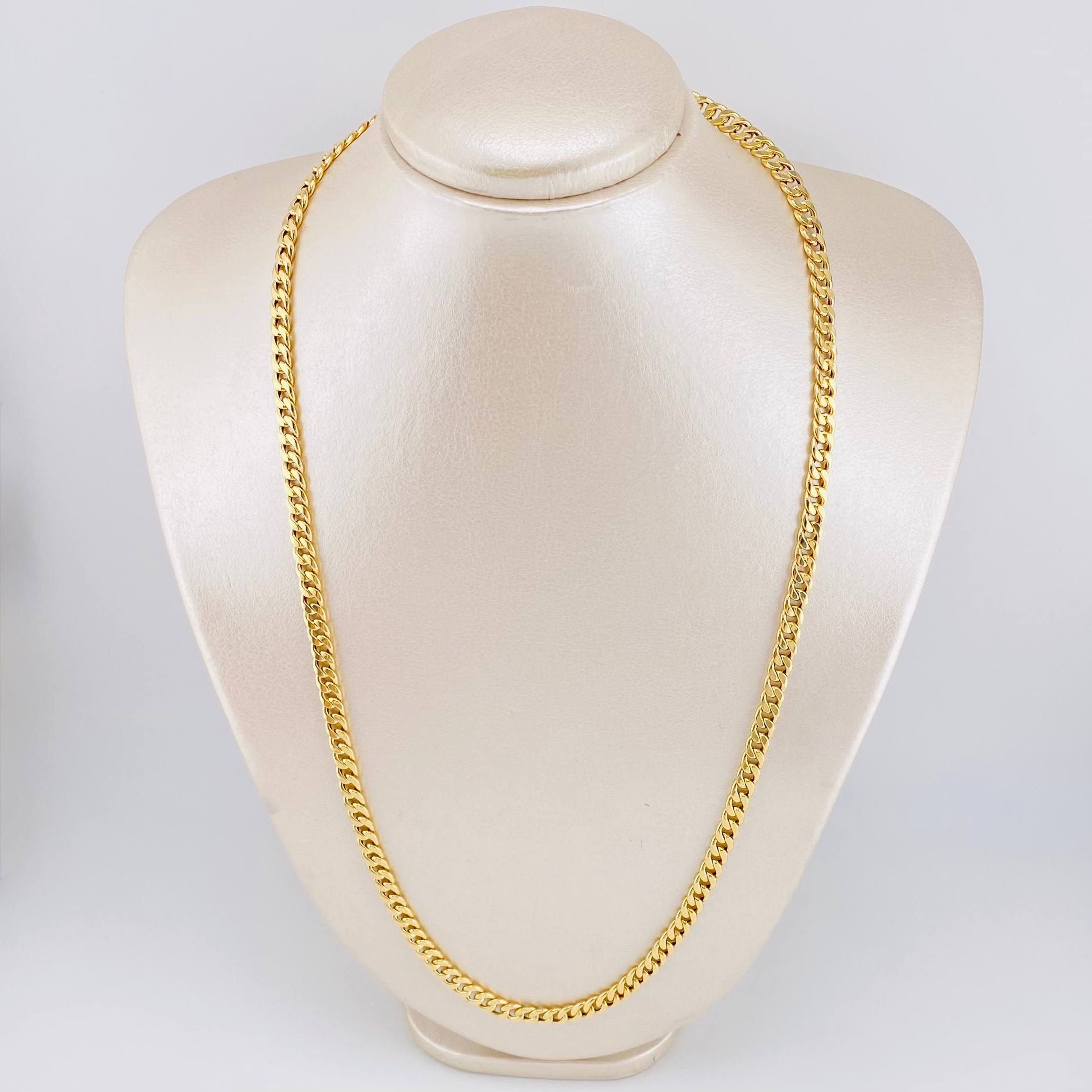 Cadena Cubana 7.3gr / 23 1/2 in / 5mm Oro Amarillo +1 18K