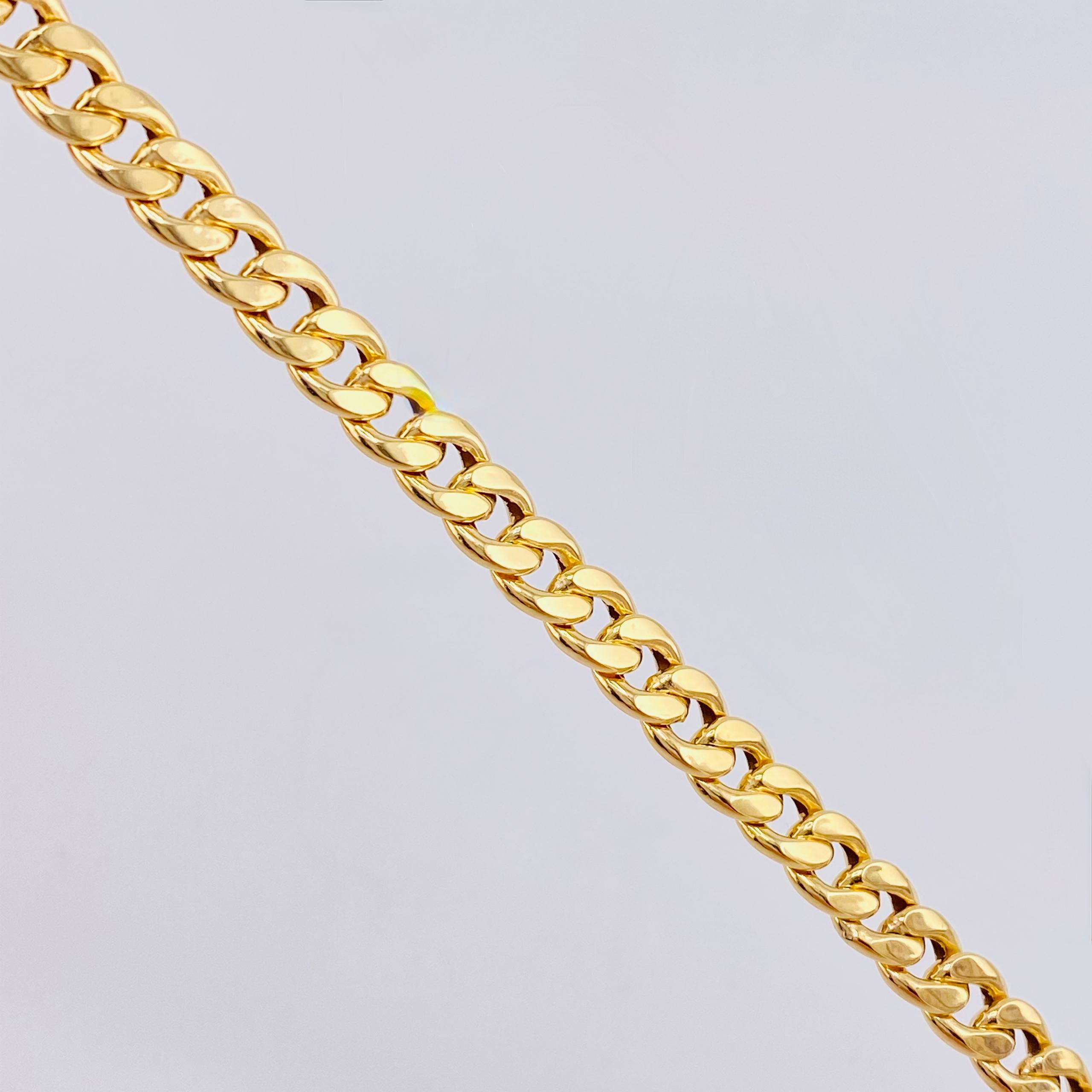 Cadena Cubana 6.8gr / 23 1/2 in / 5mm Oro Amarillo +1 18K
