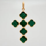Clover Cross Pendant 2.55gr / 1 1/2 in / Yellow Gold Nac.Esp. 18K %
