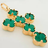 Clover Cross Pendant 2.55gr / 1 1/2 in / Yellow Gold Nac.Esp. 18K %