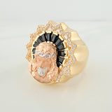 Anillo Rostro Cristo 11.45gr / T8 1/4 / Tres Oros 18K $