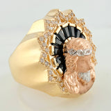 Anillo Rostro Cristo 11.45gr / T8 1/4 / Tres Oros 18K $