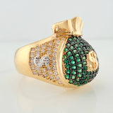 Money Bag Ring 8.95gr / T9 3/4 / Three 18K Golds $