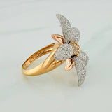Anillo Flor 9.4gr / T6 1/4 /Tres Oros 18K $