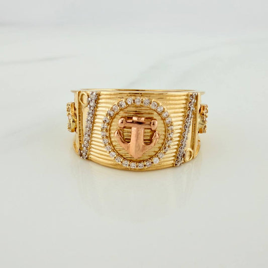 Anchor Ring 10.5gr / T10 / Three 18K Golds $