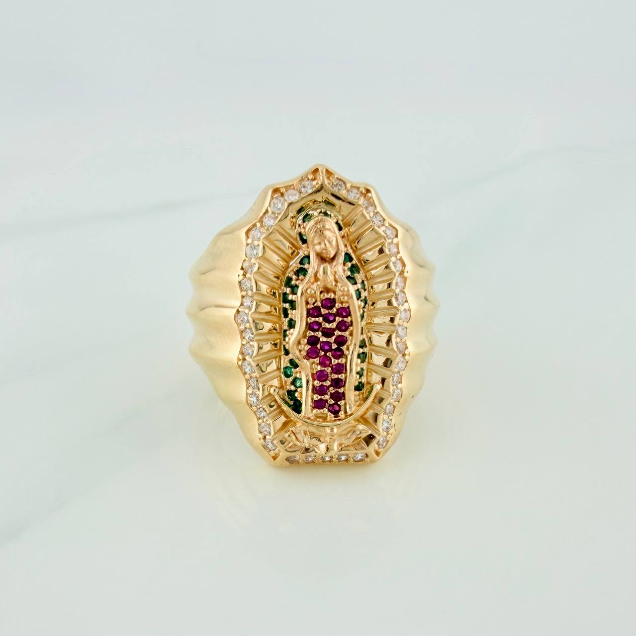 Anillo Virgen Guadalupe 11.75gr / T10 1/2 / Oro Amarillo 18K $