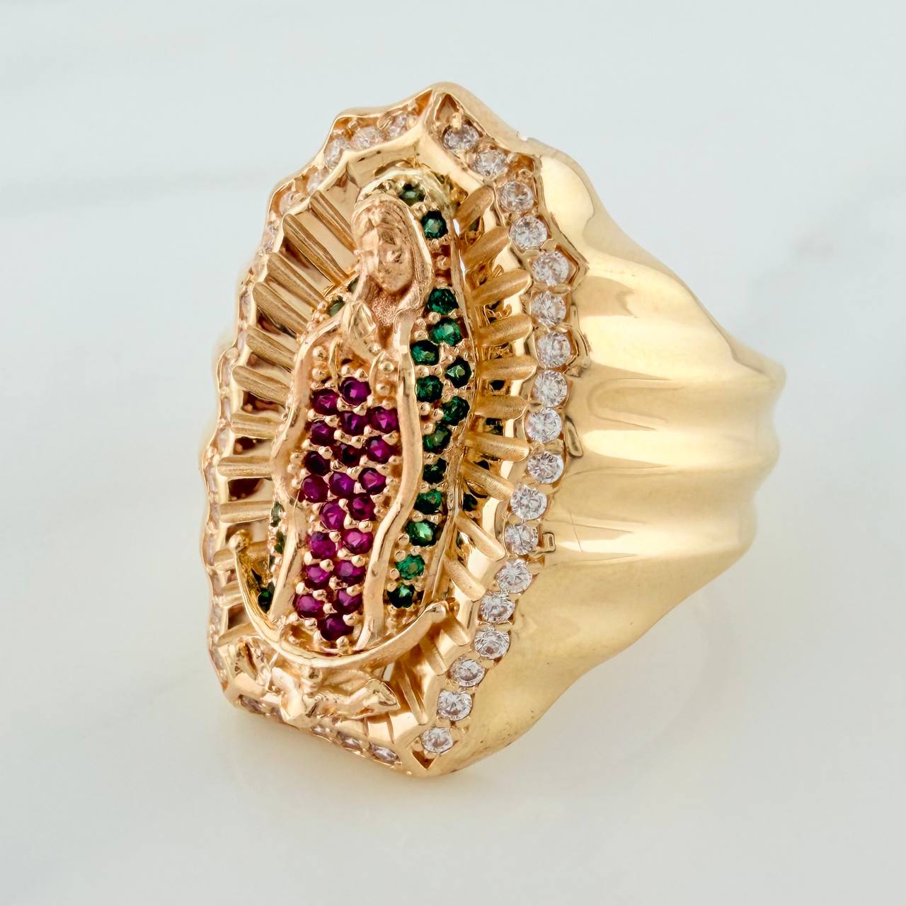Anillo Virgen Guadalupe 11.75gr / T10 1/2 / Oro Amarillo 18K $