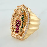 Anillo Virgen Guadalupe 11.75gr / T10 1/2 / Oro Amarillo 18K $