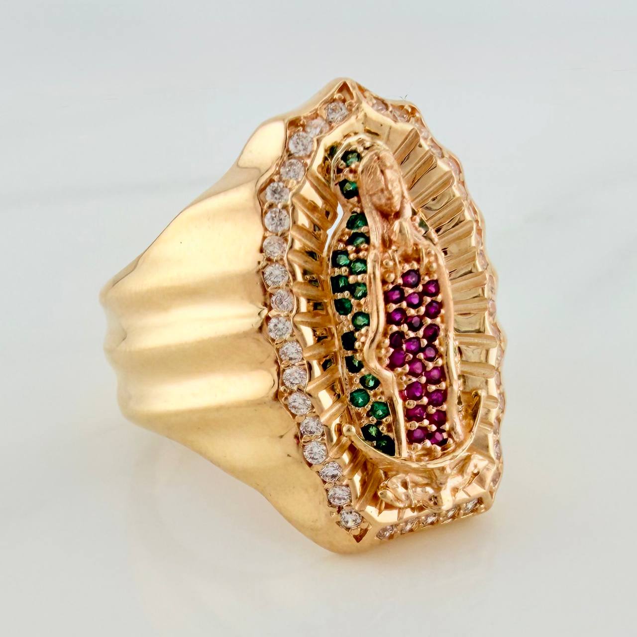 Anillo Virgen Guadalupe 11.75gr / T10 1/2 / Oro Amarillo 18K $