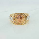 Anillo Corona 7.55gr / T9 1/4 / Tres Oros 18K $