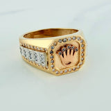 Anillo Corona 7.55gr / T9 1/4 / Tres Oros 18K $