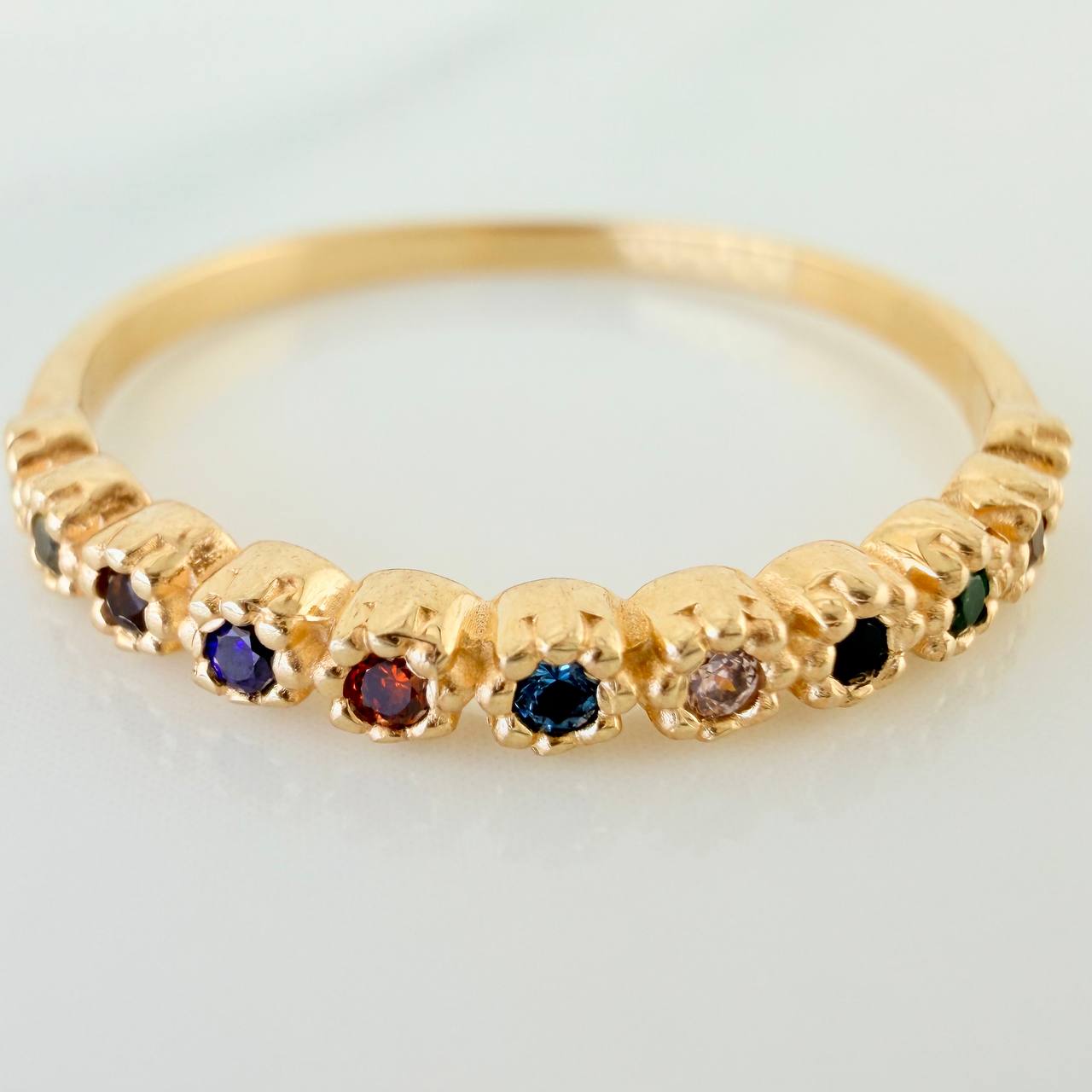 Anillo Churumbela Flores 1.45gr / T6 3/4 / Oro Amarillo 18K $