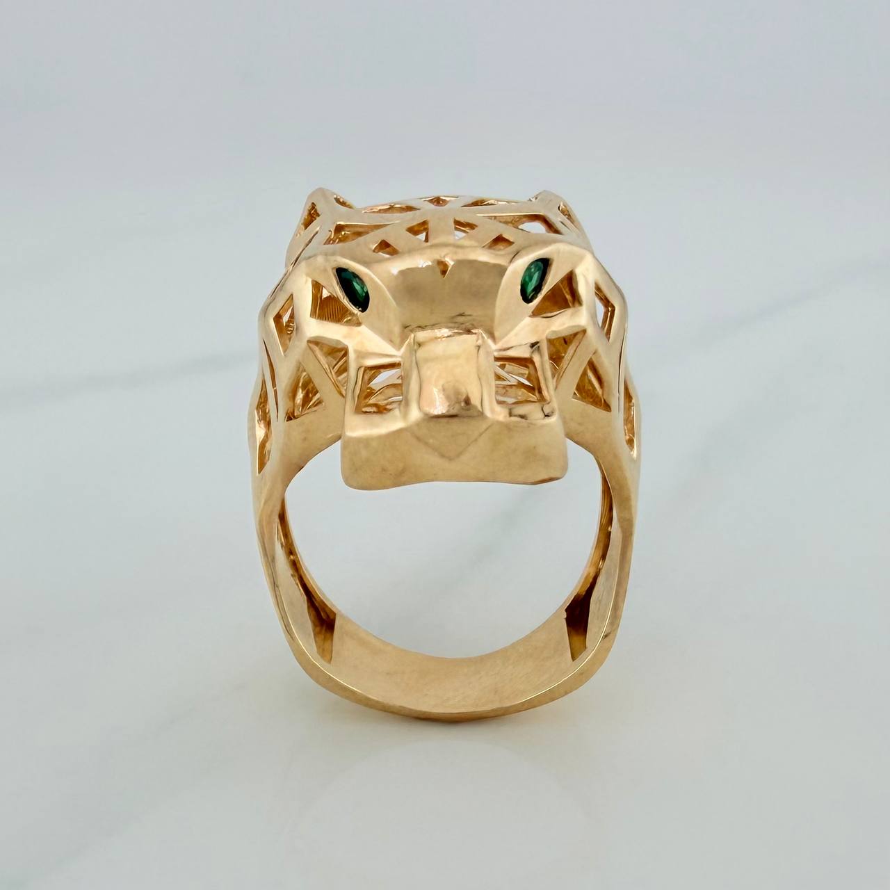 Anillo Pantera Filigrana 13.25gr / T9 1/4 / Oro Amarillo 18K $