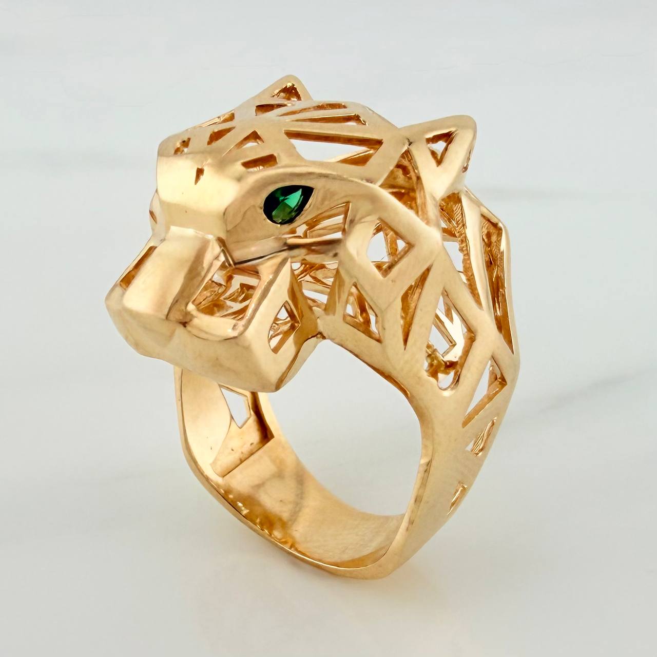Anillo Pantera Filigrana 13.25gr / T9 1/4 / Oro Amarillo 18K $