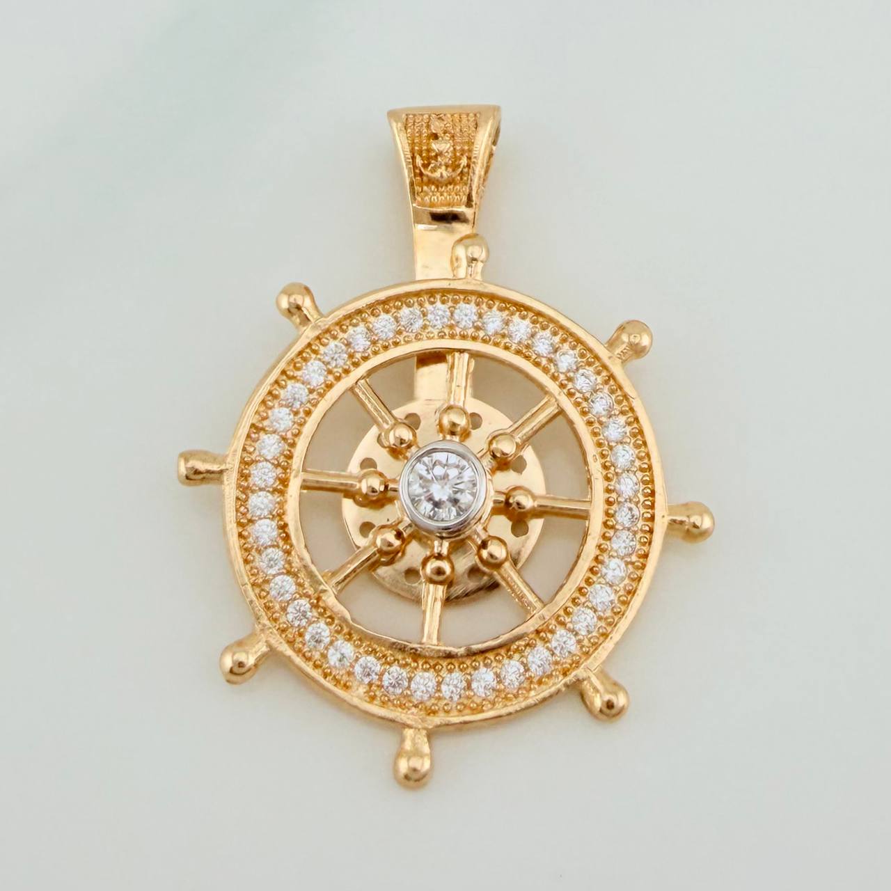 Pendant Helm 4.8gr / 1 1/4 in / Two-tone Yellow White Gold 18K $