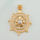 Pendant Helm 4.8gr / 1 1/4 in / Two-tone Yellow White Gold 18K $