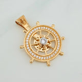 Pendant Helm 4.8gr / 1 1/4 in / Two-tone Yellow White Gold 18K $