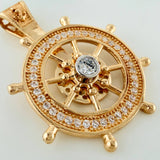 Pendant Helm 4.8gr / 1 1/4 in / Two-tone Yellow White Gold 18K $