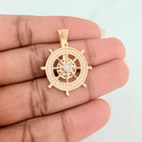 Pendant Helm 4.8gr / 1 1/4 in / Two-tone Yellow White Gold 18K $