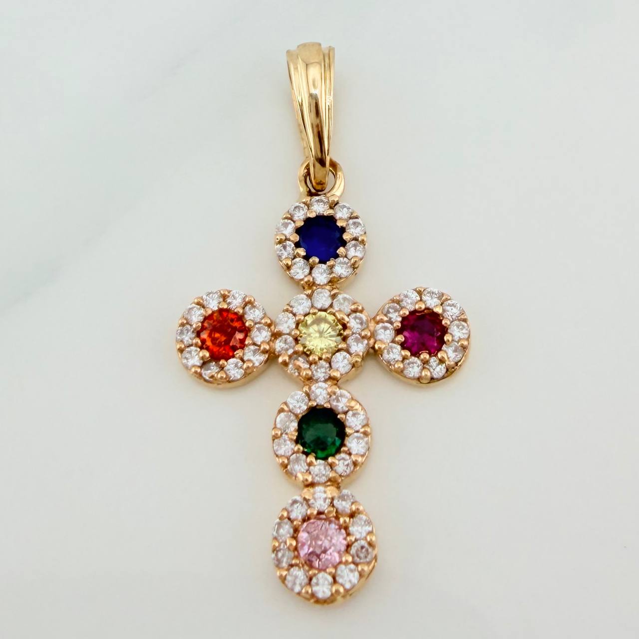 Dije Cruz Tupida 2.5gr / 1 1/2 in / Oro Amarillo 18K $