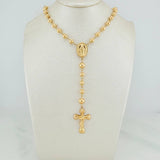 Rosario Virgen Milagrosa Cruz Cristo 12.55gr / 23 1/4 in / 5mm-6mm Oro Amarillo 18K %