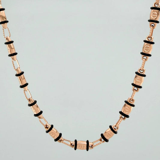 Cadena Rustica Tornillo 14.5gr / 28 in / 4mm Oro Rosa 18K %