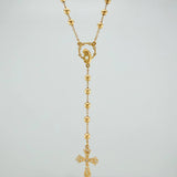Rosario Virgen Maria Cruz 10.35gr / 23 1/2 in / 4mm-5mm Oro Amarillo 18K %