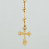 Rosario Virgen Maria Cruz 10.35gr / 23 1/2 in / 4mm-5mm Oro Amarillo 18K %