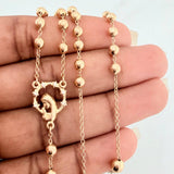 Rosario Virgen Maria Cruz 10.35gr / 23 1/2 in / 4mm-5mm Oro Amarillo 18K %