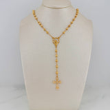 Rosario Virgen Maria Cruz 10.35gr / 23 1/2 in / 4mm-5mm Oro Amarillo 18K %