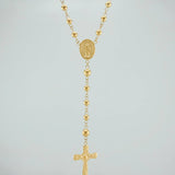 Rosario Virgen Milagrosa Cruz Cristo 8.85gr / 22 1/2 in / 4mm-5mm Oro Amarillo 18K %
