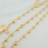 Rosario Virgen Milagrosa Cruz Cristo 8.85gr / 22 1/2 in / 4mm-5mm Oro Amarillo 18K %