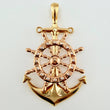 Pendant Movable Anchor Wheel 15.35gr / 2 1/2 in / Two-tone Yellow Rose 18K Gold