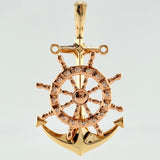 Pendant Movable Anchor Wheel 15.35gr / 2 1/2 in / Two-tone Yellow Rose 18K Gold