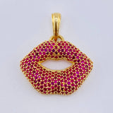 Pendant Lips 5.25gr / 1 1/4 in / 18K Yellow Gold
